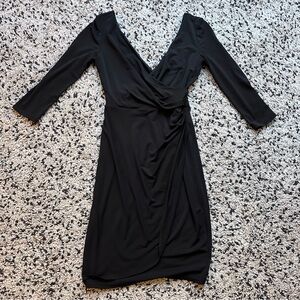 WHBM Black V Neck Dress